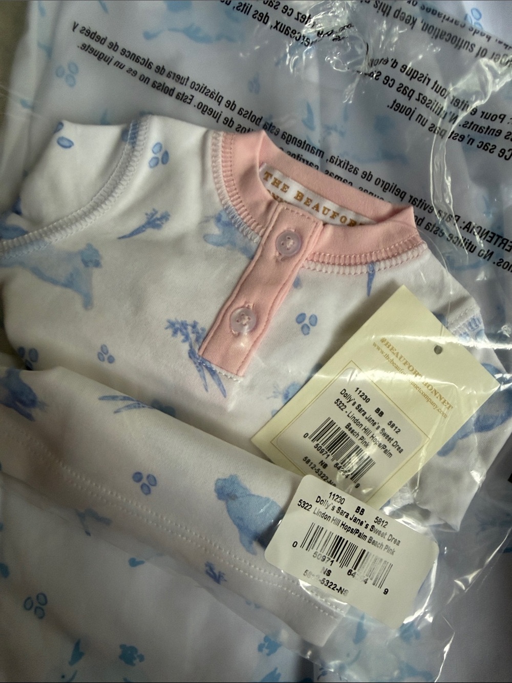 TBBC Smocked Bunny Dress + matching dolly nighty - Picture 4 of 5